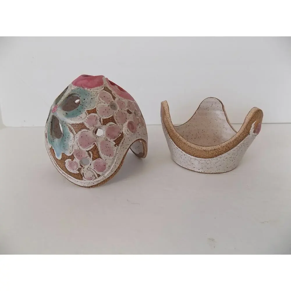 Vintage Judy Brater Pottery Tea Light Candle Holder Ceramic Signed